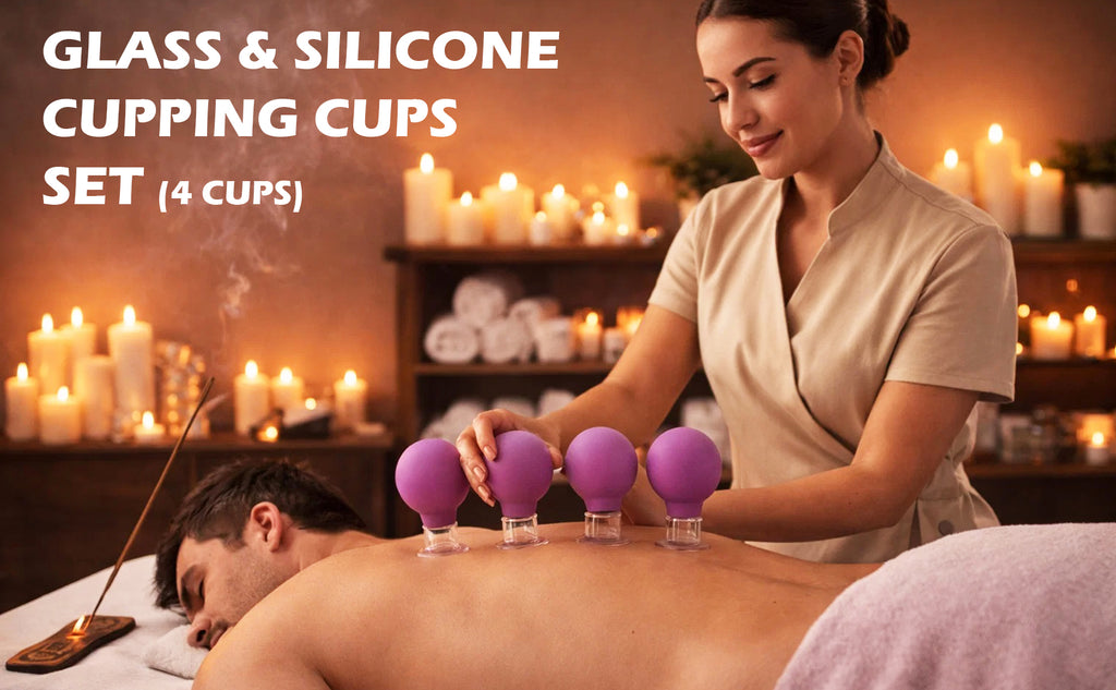 BYLUT 3-in-1 Ice Globes & Glass Facial Cupping Set, 2 Ice Globes for Face + 4-Size Facial Cupping Set for Face Lifting  & Body Suction Cups, Facial Ice Roller for Depuffing, Heat & Cold Therapy-Purple