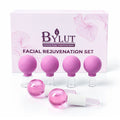 BYLUT 3-in-1 Ice Globes & Glass Facial Cupping Set, 2 Ice Globes for Face + 4-Size Facial Cupping Set for Face Lifting  & Body Suction Cups, Facial Ice Roller for Depuffing, Heat & Cold Therapy-Purple