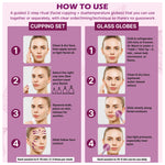 BYLUT 3-in-1 Ice Globes & Glass Facial Cupping Set, 2 Ice Globes for Face + 4-Size Facial Cupping Set for Face Lifting  & Body Suction Cups, Facial Ice Roller for Depuffing, Heat & Cold Therapy-Purple